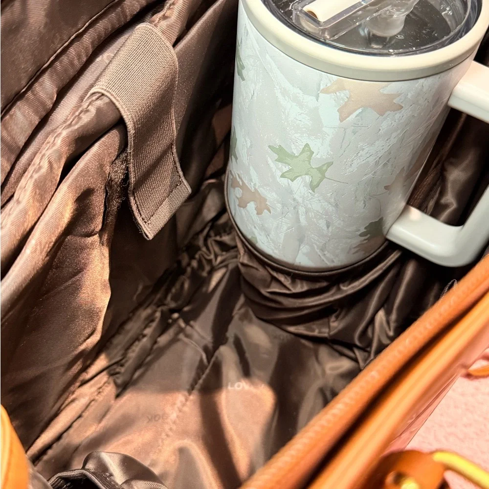 Loveook Brown Floral Leather Tote Bag - Picture 6 of 7